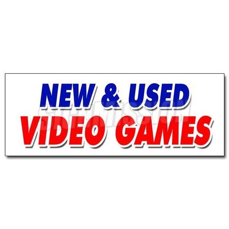 NEW AND USED VIDEO GAMES DECAL Sticker Huge Sale Game Retail Store, D-48 New And Used Video Games